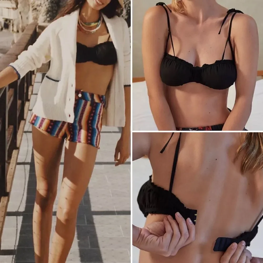Anthropologie Ruched Sweetheart Bralette Sz XL NWT